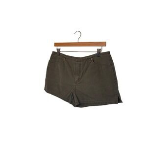 Miss Shop 90s Y2k Olive Green Utility Shorts Size 14 Cotton High Rise Casual